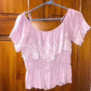 Lilac off-the-shoulder top